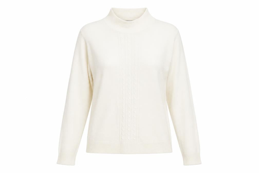 NEXT Womens Ivory Mock Neck Acrylic Pullover Jumper Size 8
