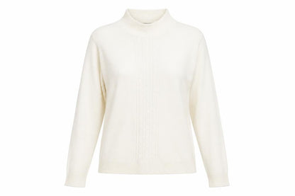 Next Womens Ivory Mock Neck Acrylic Pullover Jumper Size 8