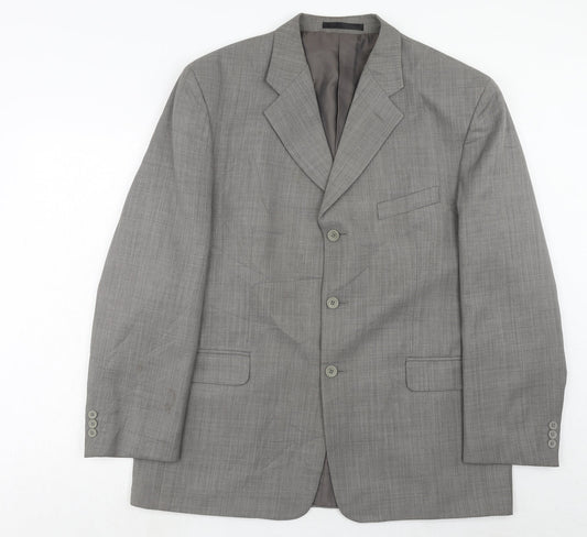Zantos Mens Grey Polyester Jacket Suit Jacket Size 44 Regular