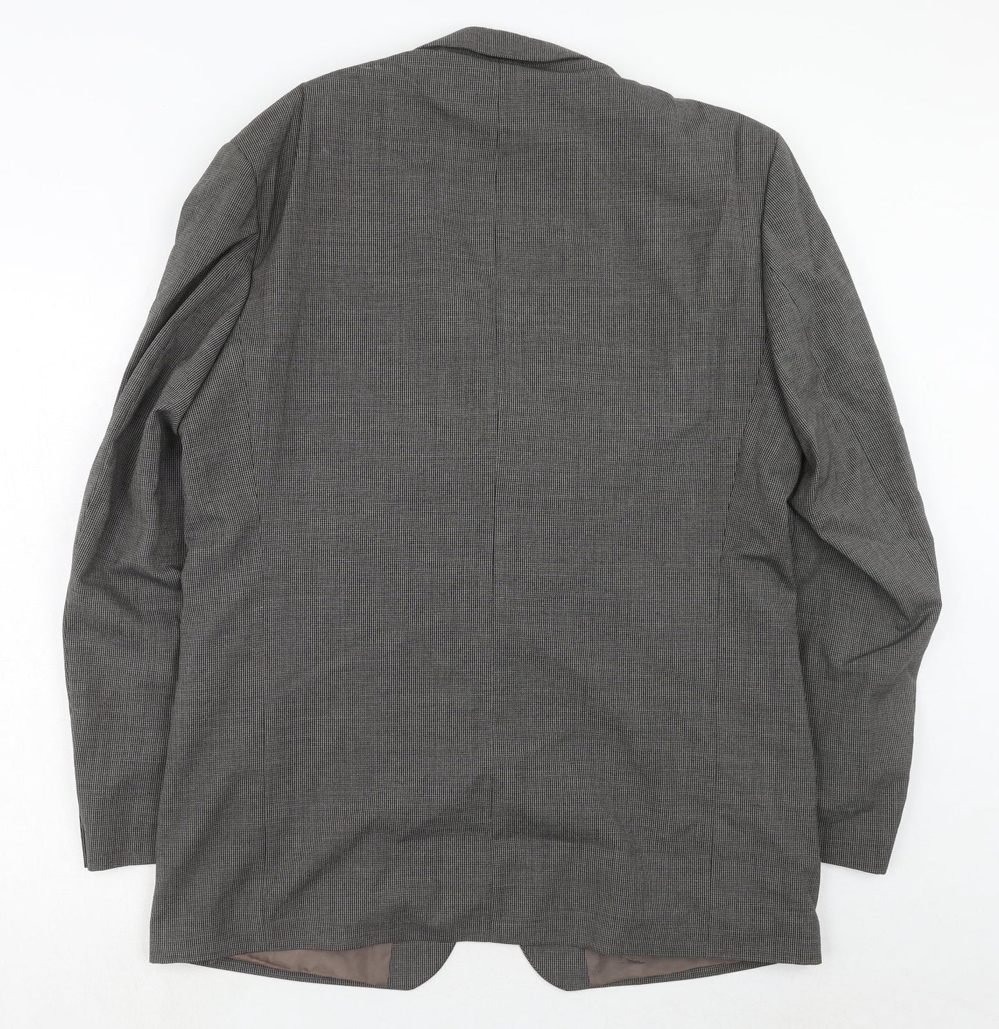 Burton Mens Grey Geometric Wool Jacket Suit Jacket Size 44 Regular