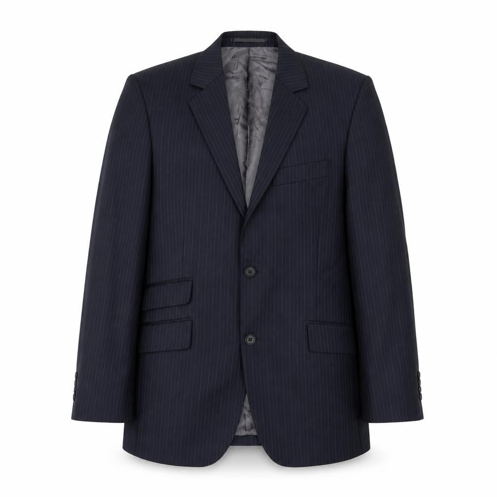 John Lewis Mens Blue Striped Wool Jacket Suit Jacket Size 38 Regular