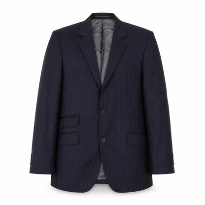 John Lewis Mens Blue Striped Wool Jacket Suit Jacket Size 38 Regular