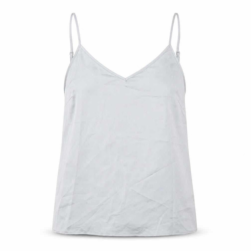 Marks and Spencer Womens Silver Polyester Basic Tank Size 12 V-Neck