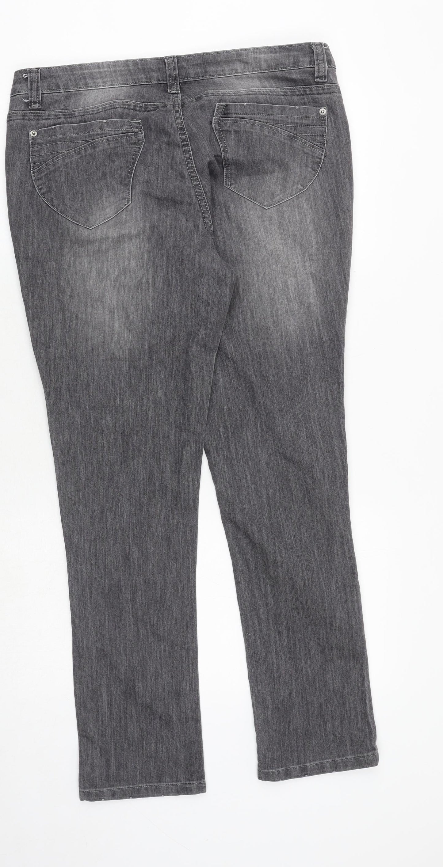Therapy Womens Grey Cotton Skinny Jeans Size 16 Extra-Slim Zip