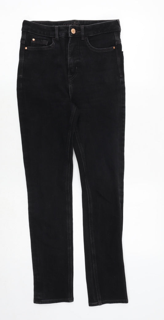Marks and Spencer Womens Black Cotton Skinny Jeans Size 8 Regular Zip