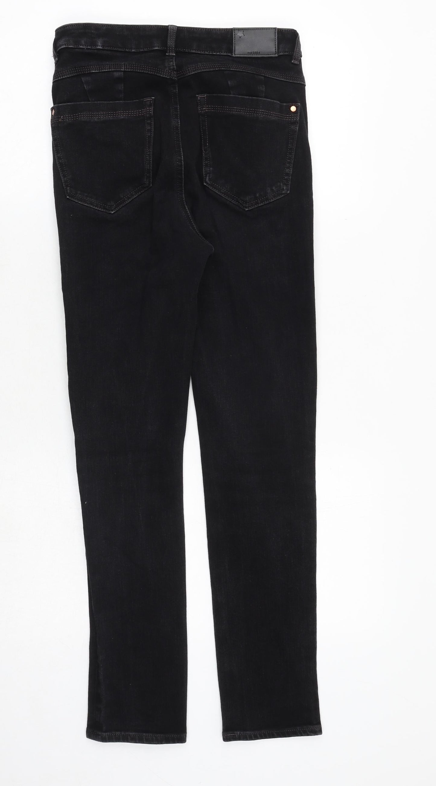 Marks and Spencer Womens Black Cotton Skinny Jeans Size 8 Regular Zip