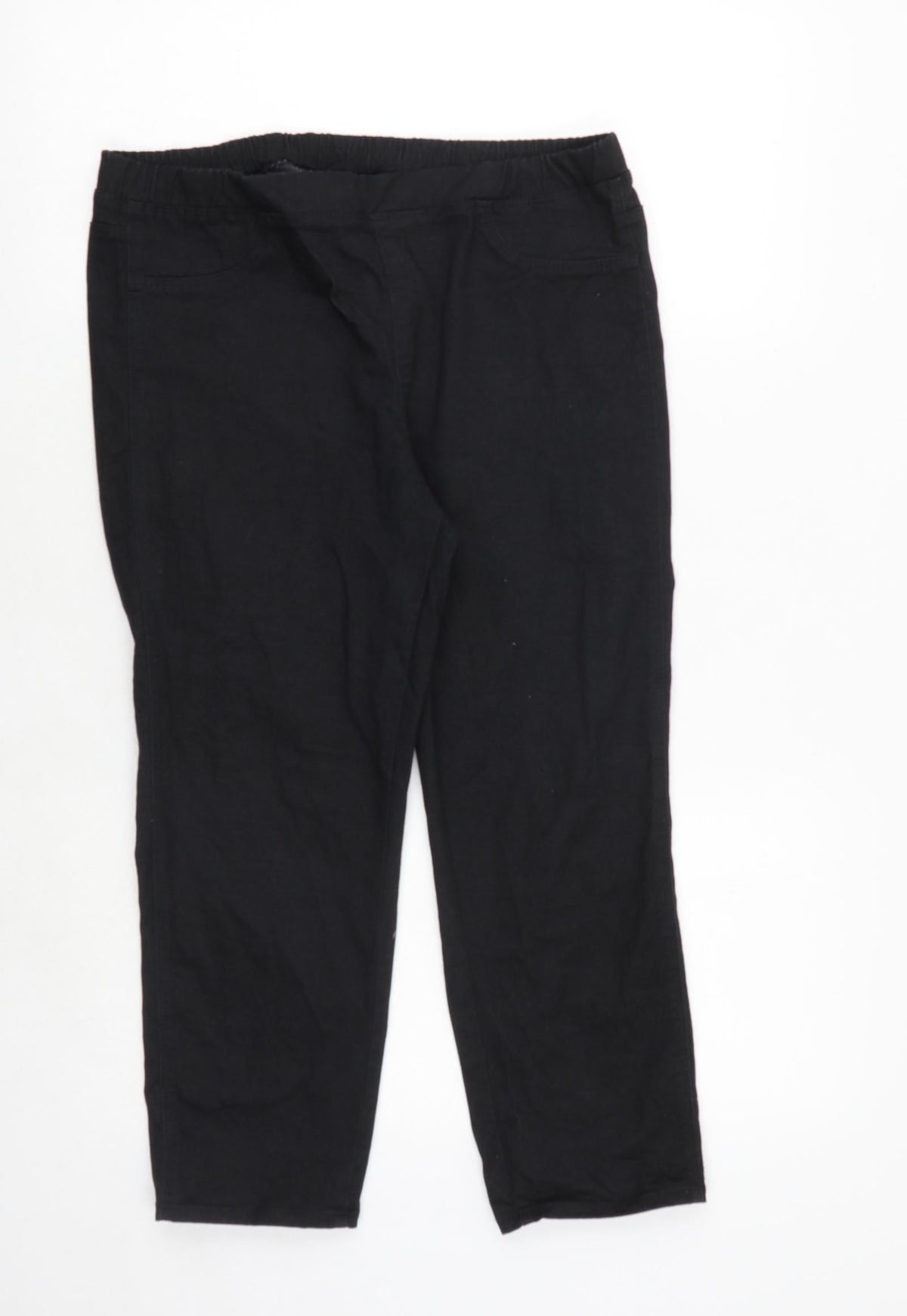 Uniqlo Womens Black Polyester Trousers Size 32 in Regular