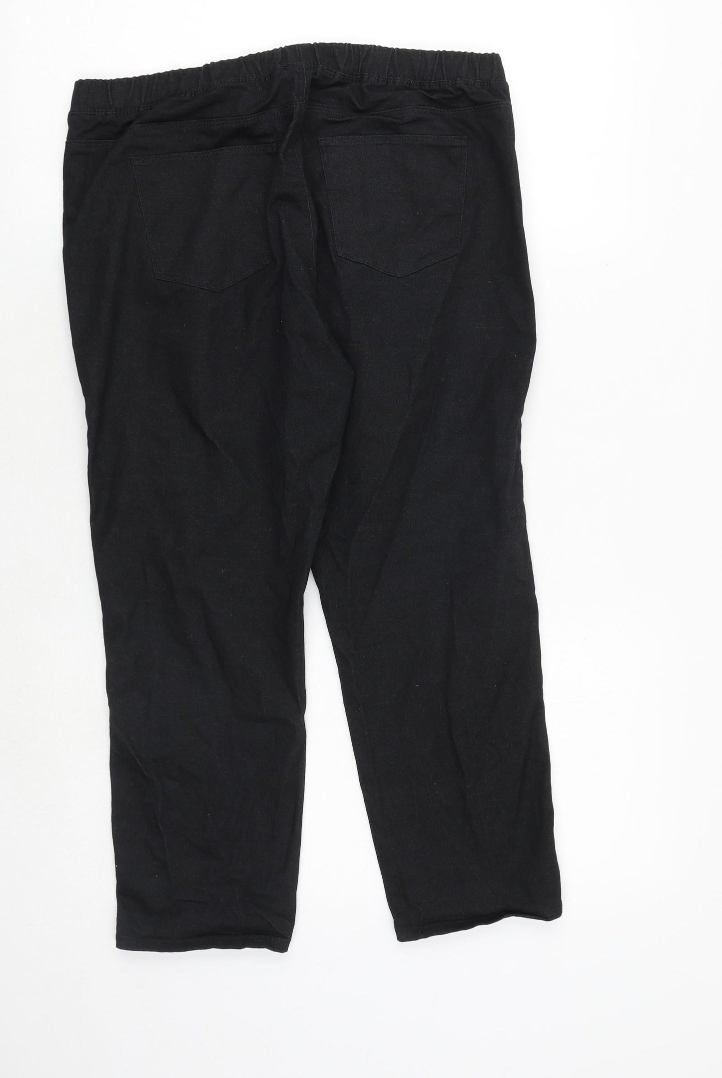 Uniqlo Womens Black Polyester Trousers Size 32 in Regular