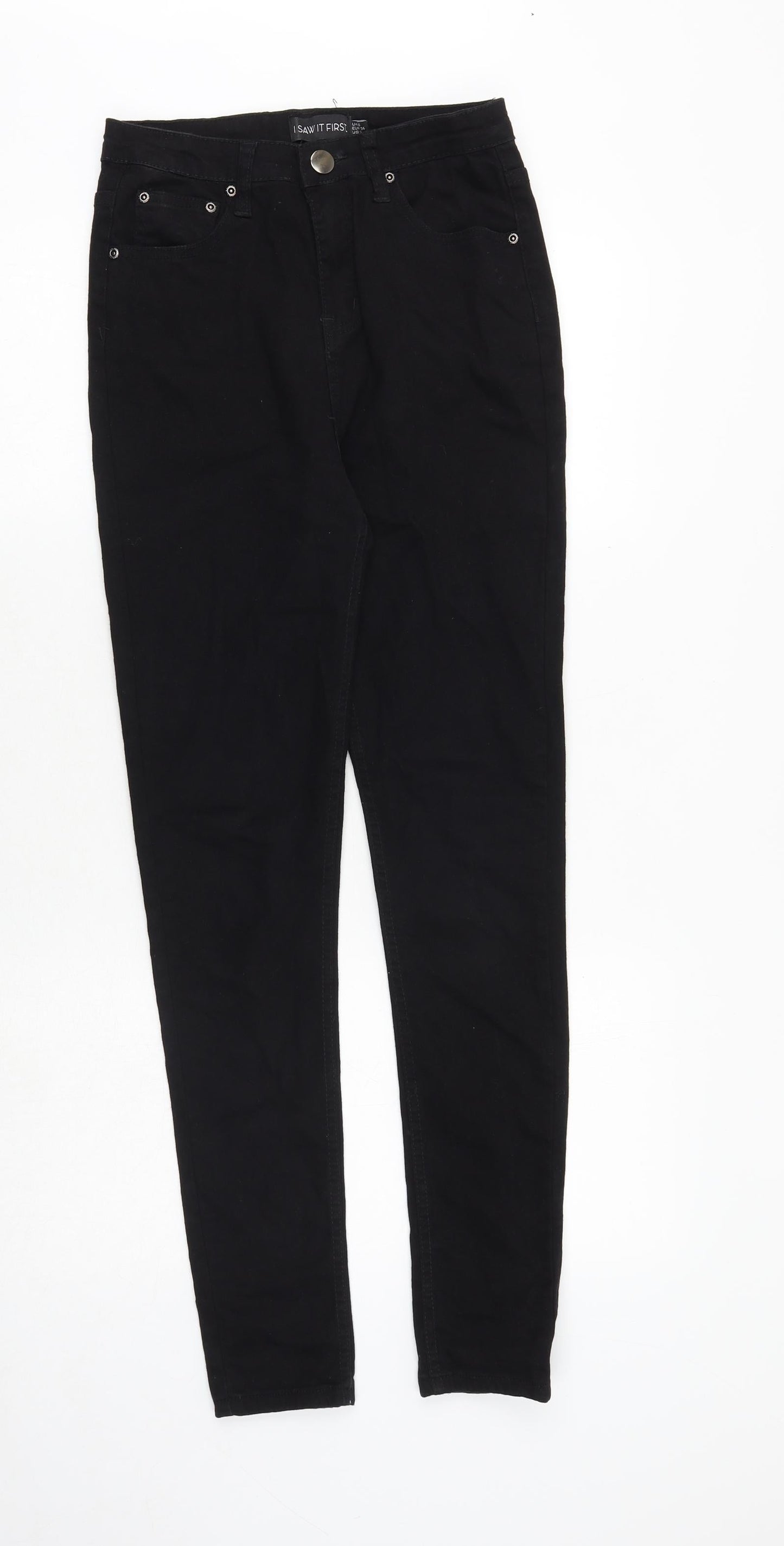 I SAW IT FIRST Womens Black Cotton Skinny Jeans Size 6 Regular Zip