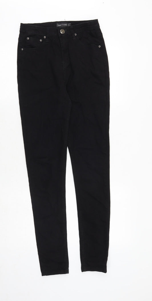 I SAW IT FIRST Womens Black Cotton Skinny Jeans Size 6 Regular Zip