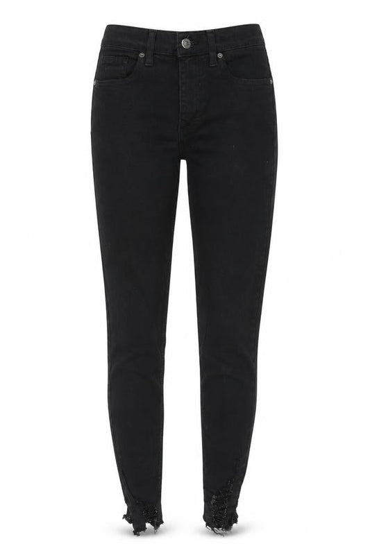 Topshop Womens Black Cotton Skinny Jeans Size 26 in Regular Zip