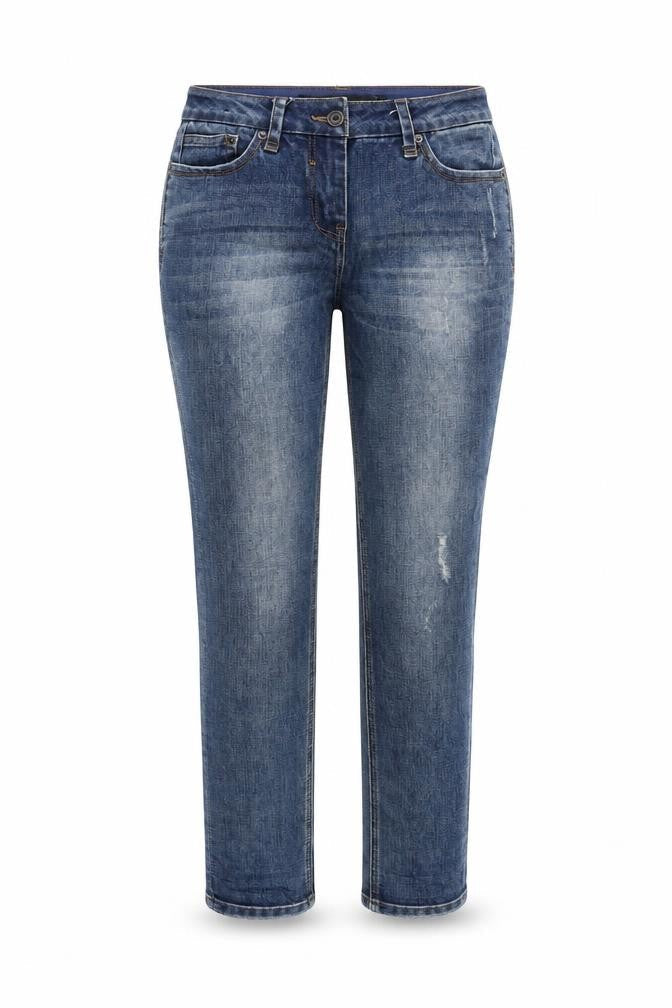 NEXT Womens Blue Cotton Capri Jeans Size 6 Regular Zip