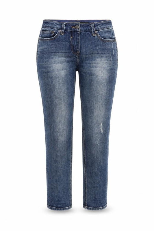 NEXT Womens Blue Cotton Capri Jeans Size 6 Regular Zip