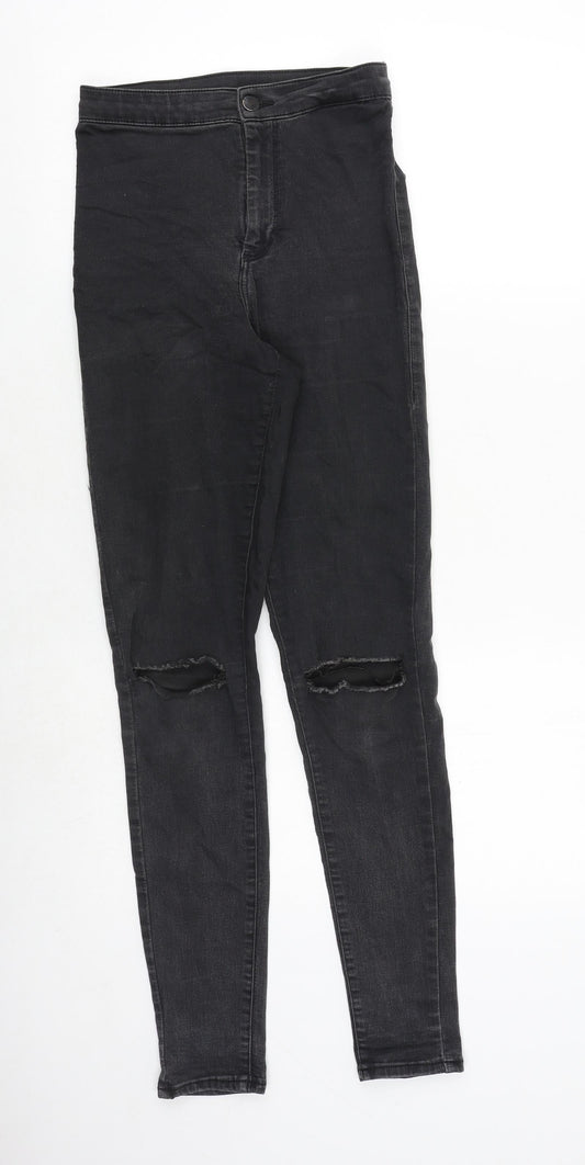 Topshop Womens Grey Cotton Skinny Jeans Size 26 in Regular Zip
