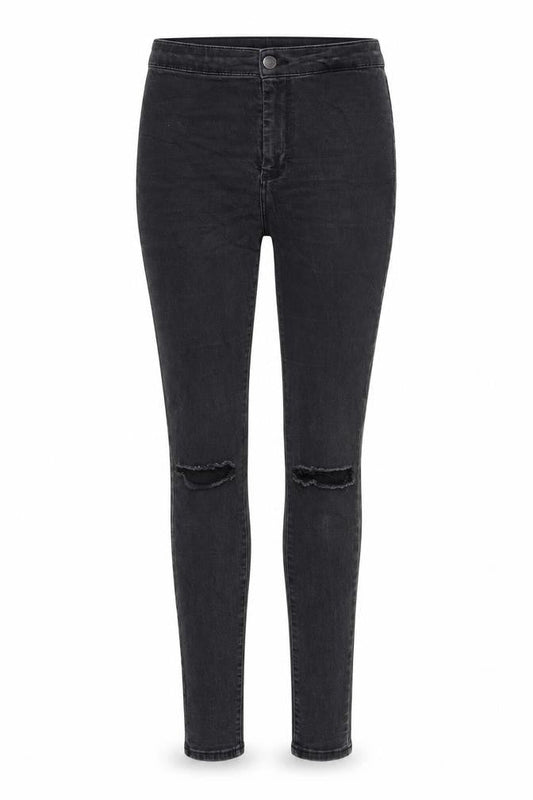 Topshop Womens Grey Cotton Skinny Jeans Size 26 in Regular Zip