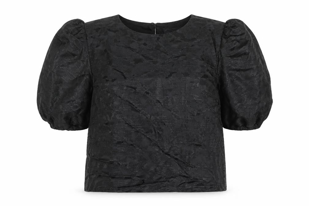 Marks & Spencer Womens Black Geometric Polyester Basic Blouse Size 18 Round Neck