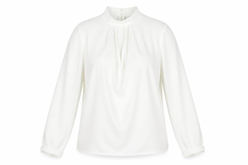 Topshop Womens White Polyester Basic Blouse Size 12 Mock Neck
