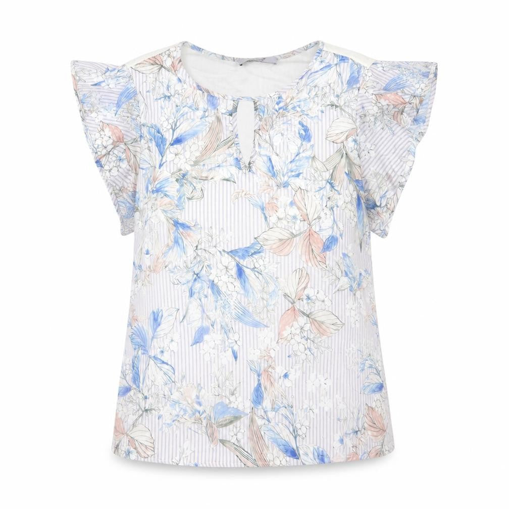 Per Una Womens Multicoloured Floral Polyester Basic Blouse Size 12 Round Neck