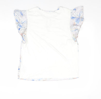 Per Una Womens Multicoloured Floral Polyester Basic Blouse Size 12 Round Neck