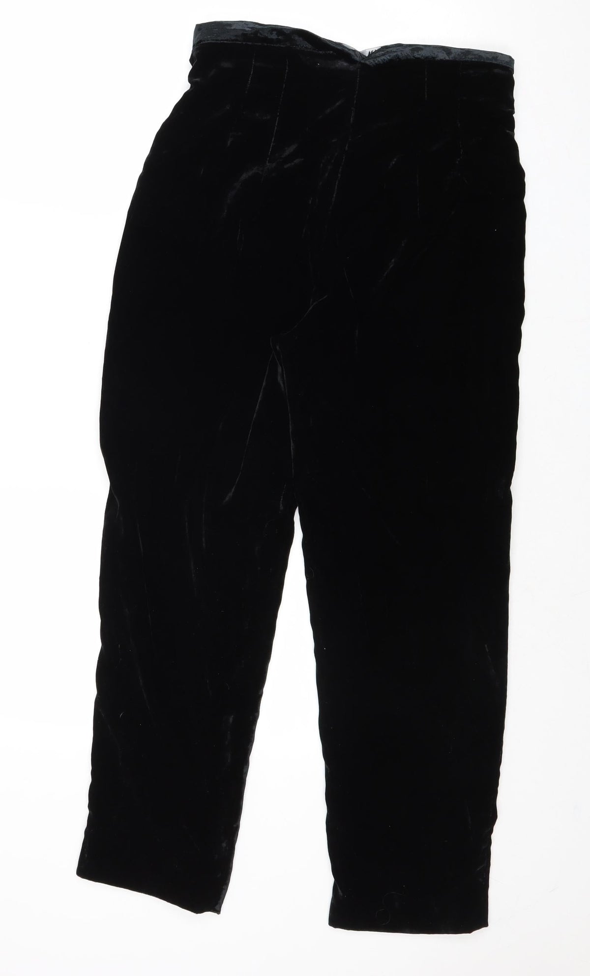 Zara Womens Black Polyester Trousers Size S Regular Zip