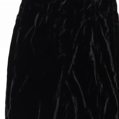 Zara Womens Black Polyester Trousers Size S Regular Zip