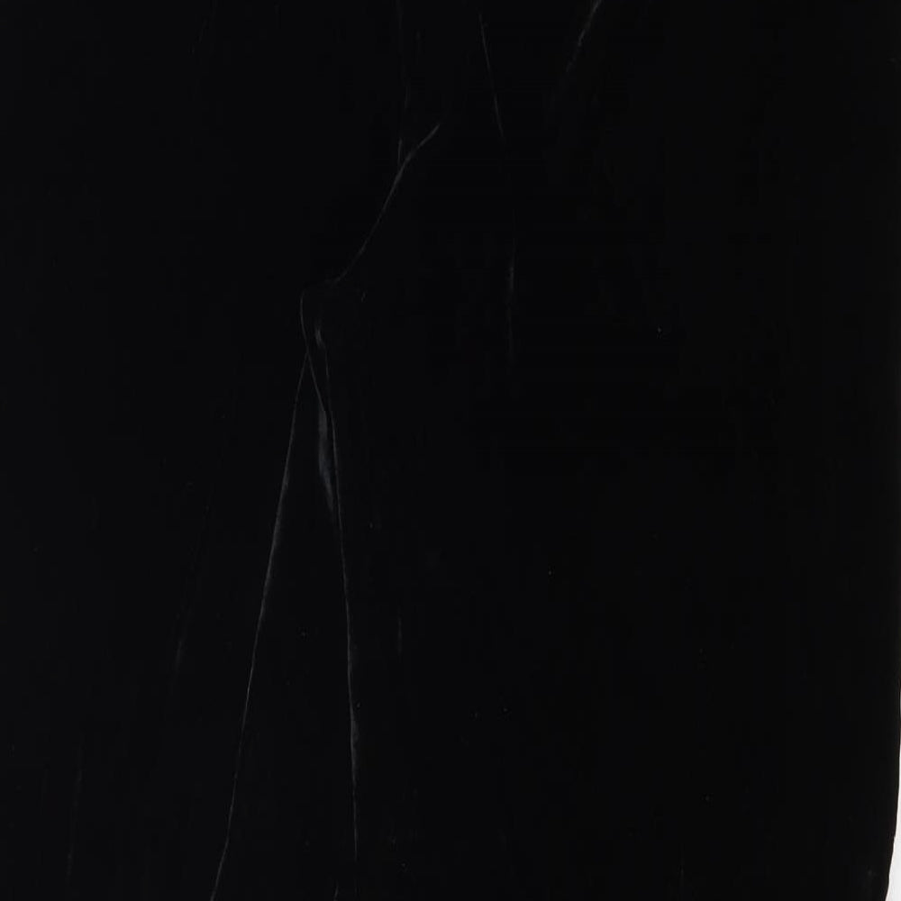 Zara Womens Black Polyester Trousers Size S Regular Zip