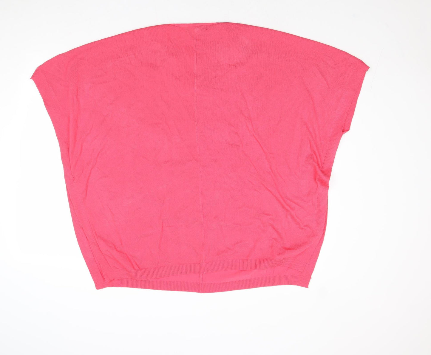 Bonmarché Womens Pink V-Neck Viscose Pullover Jumper Size S