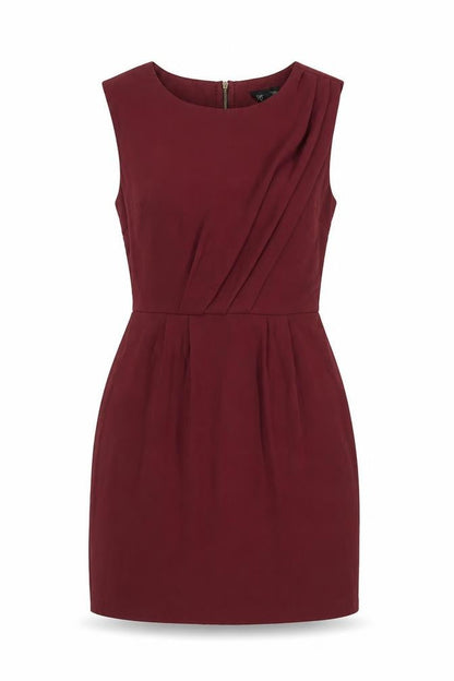 Topshop Womens Pink Polyester A-Line Size 6 Round Neck Zip