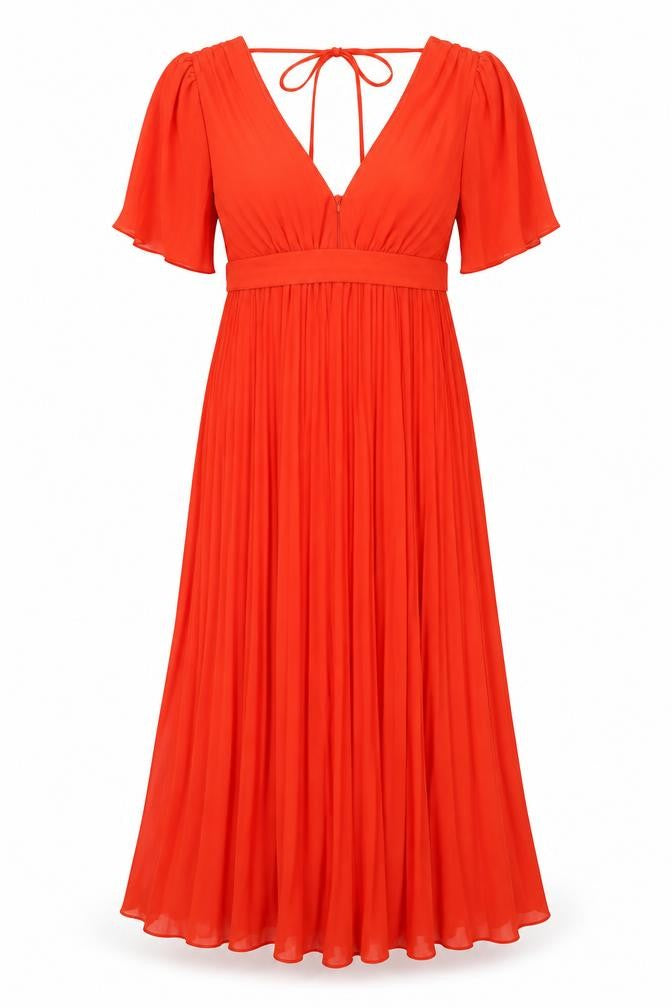 Nasty Gal Womens Red Polyester Trapeze & Swing Size 8 V-Neck Zip