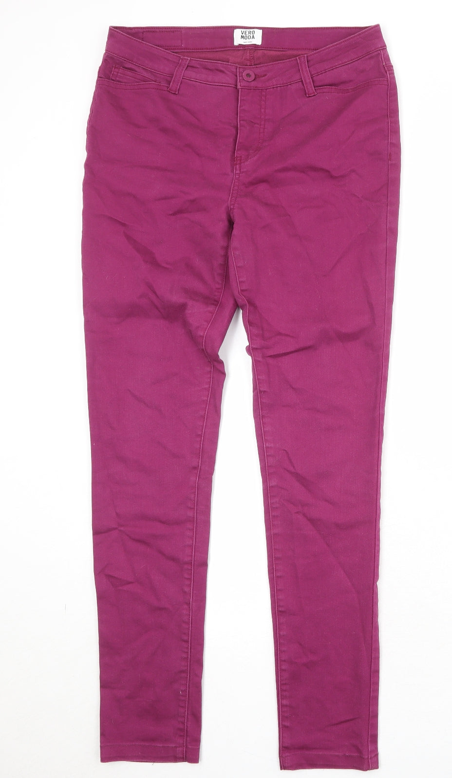VERO MODA Womens Purple Cotton Straight Jeans Size 29 in Regular Zip