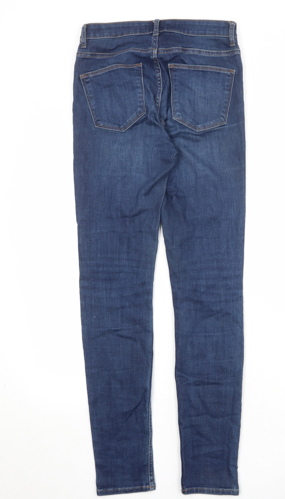 H&M Womens Blue Cotton Skinny Jeans Size 8 Regular Zip
