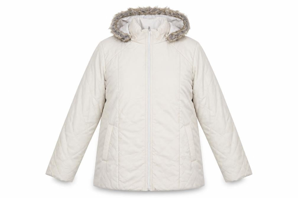 Anne de Lancay Womens Beige Puffer Jacket Jacket Size S Zip