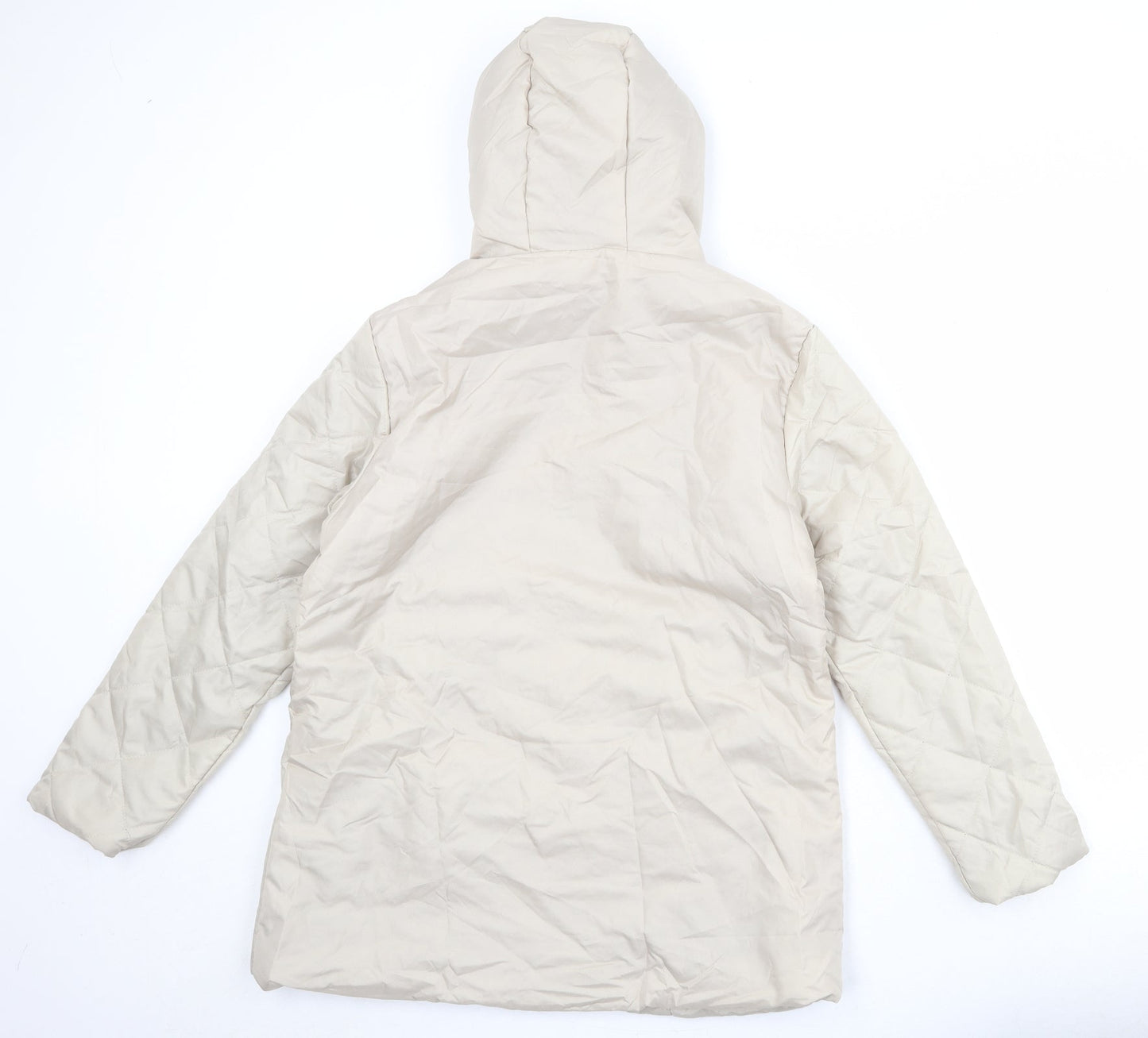 Anne de Lancay Womens Beige Puffer Jacket Jacket Size S Zip