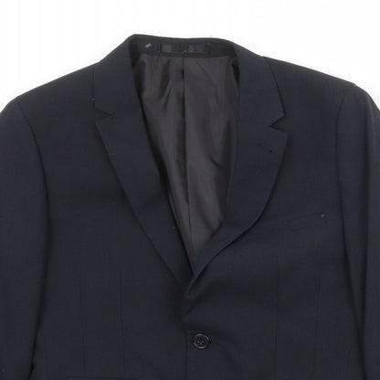 ONESIX5IVE Mens Blue Polyester Jacket Suit Jacket Size 36 Regular