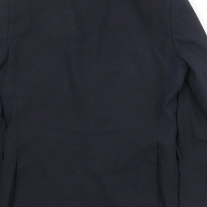 ONESIX5IVE Mens Blue Polyester Jacket Suit Jacket Size 36 Regular