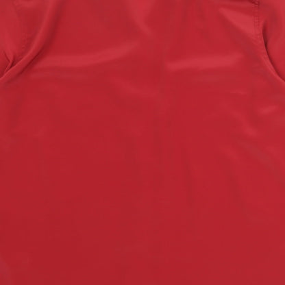 Essentials Womens Red Polyester Basic Button-Up Size 10 Collared