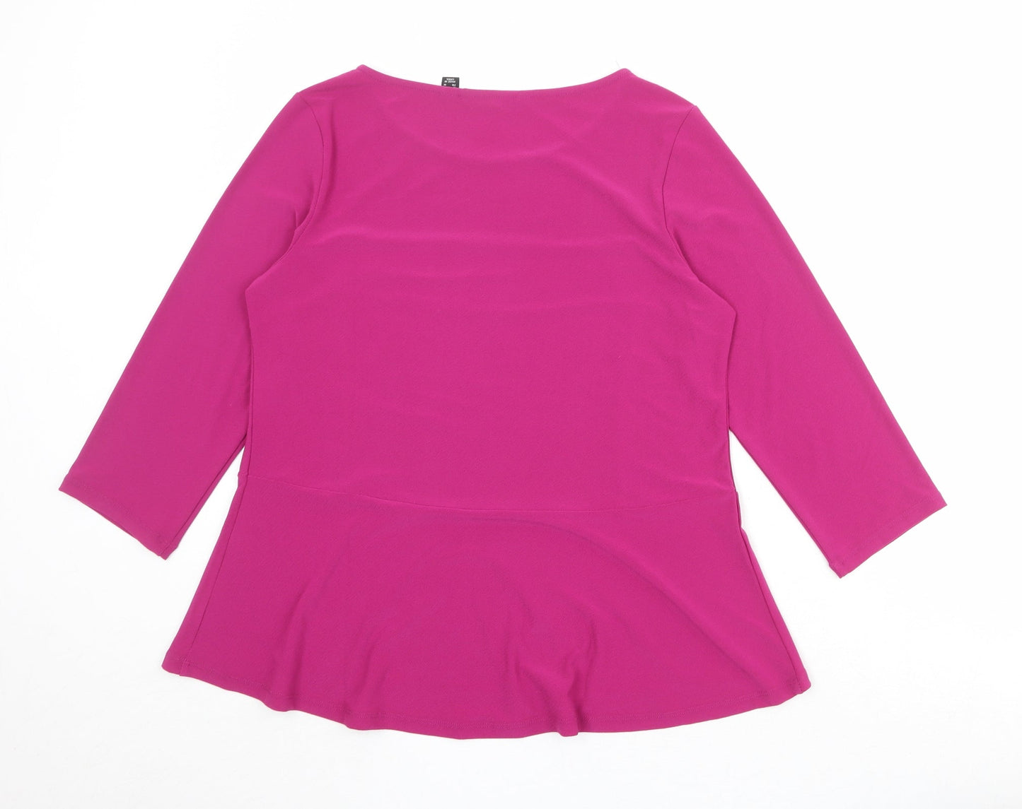 DENNIS Womens Purple Polyester Basic Blouse Size M Round Neck
