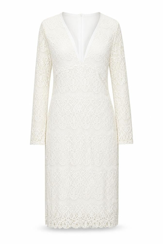 Edge Womens Ivory Polyester Shift Size 12 V-Neck Zip