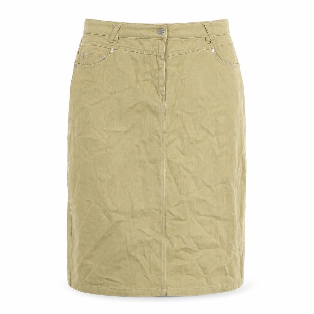 Fashion Debut Womens Brown Cotton A-Line Skirt Size 41 in Button