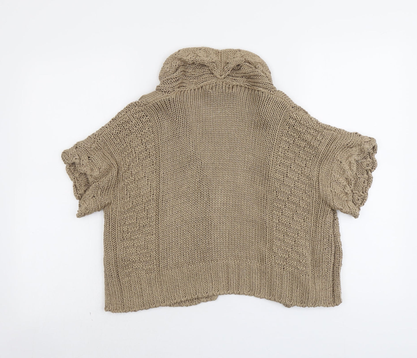 Marks and Spencer Womens Beige V-Neck Acrylic Cardigan Jumper Size 8