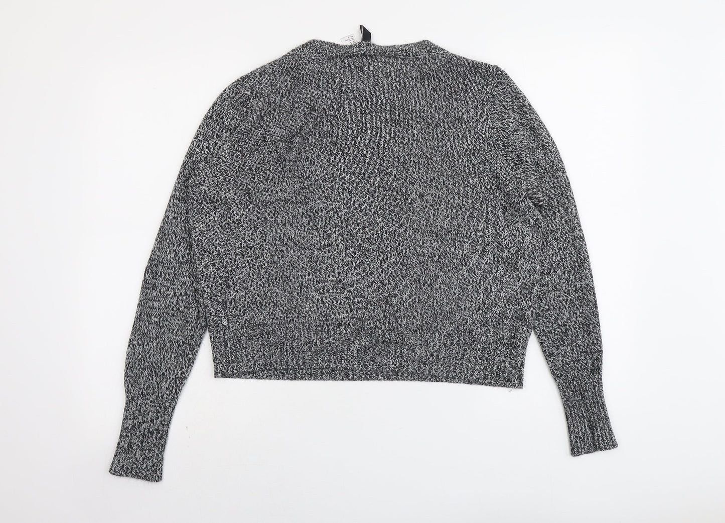 H&M Womens Grey Round Neck Acrylic Pullover Jumper Size M