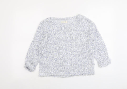 New Look Womens Blue Round Neck Polyester Pullover Jumper Size 10
