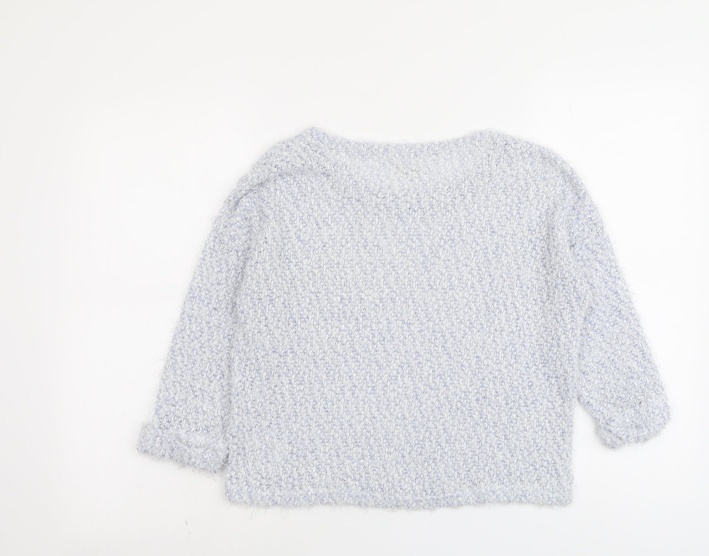 New Look Womens Blue Round Neck Polyester Pullover Jumper Size 10