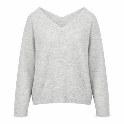 Dorothy Perkins Womens Grey V-Neck Acrylic Pullover Jumper Size 10