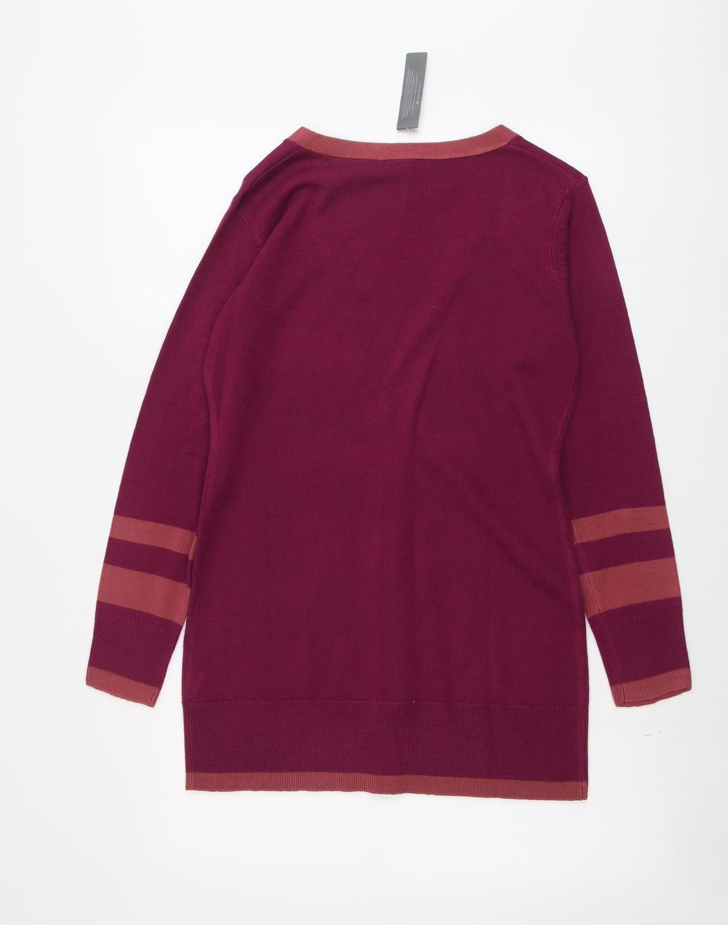 South Womens Purple V-Neck Acrylic Cardigan Jumper Size 8