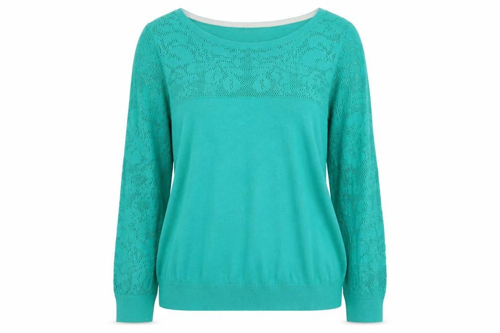 H&M Womens Green Boat Neck Modal Pullover Jumper Size M