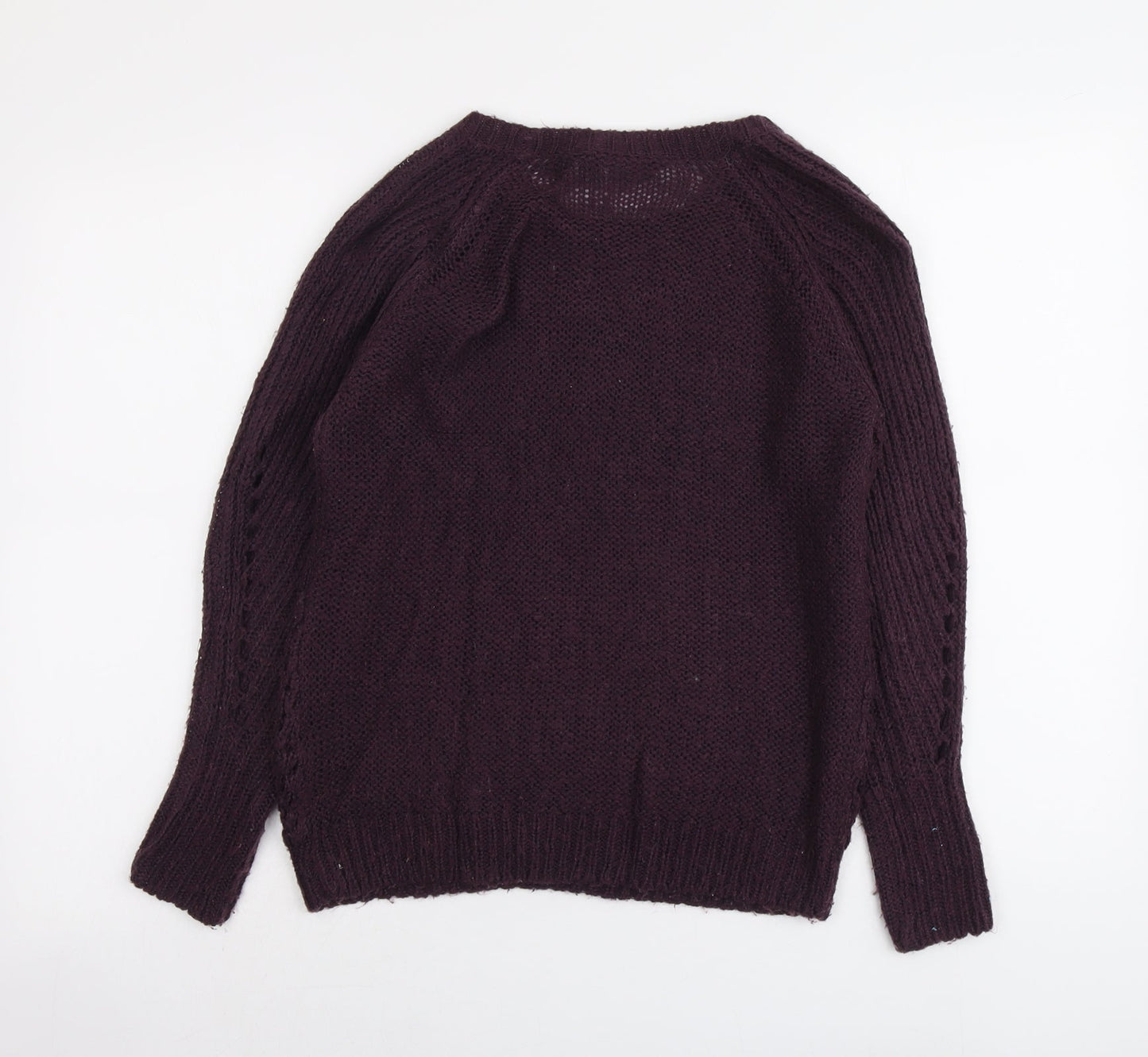 Dorothy Perkins Womens Purple Round Neck Acrylic Pullover Jumper Size 8