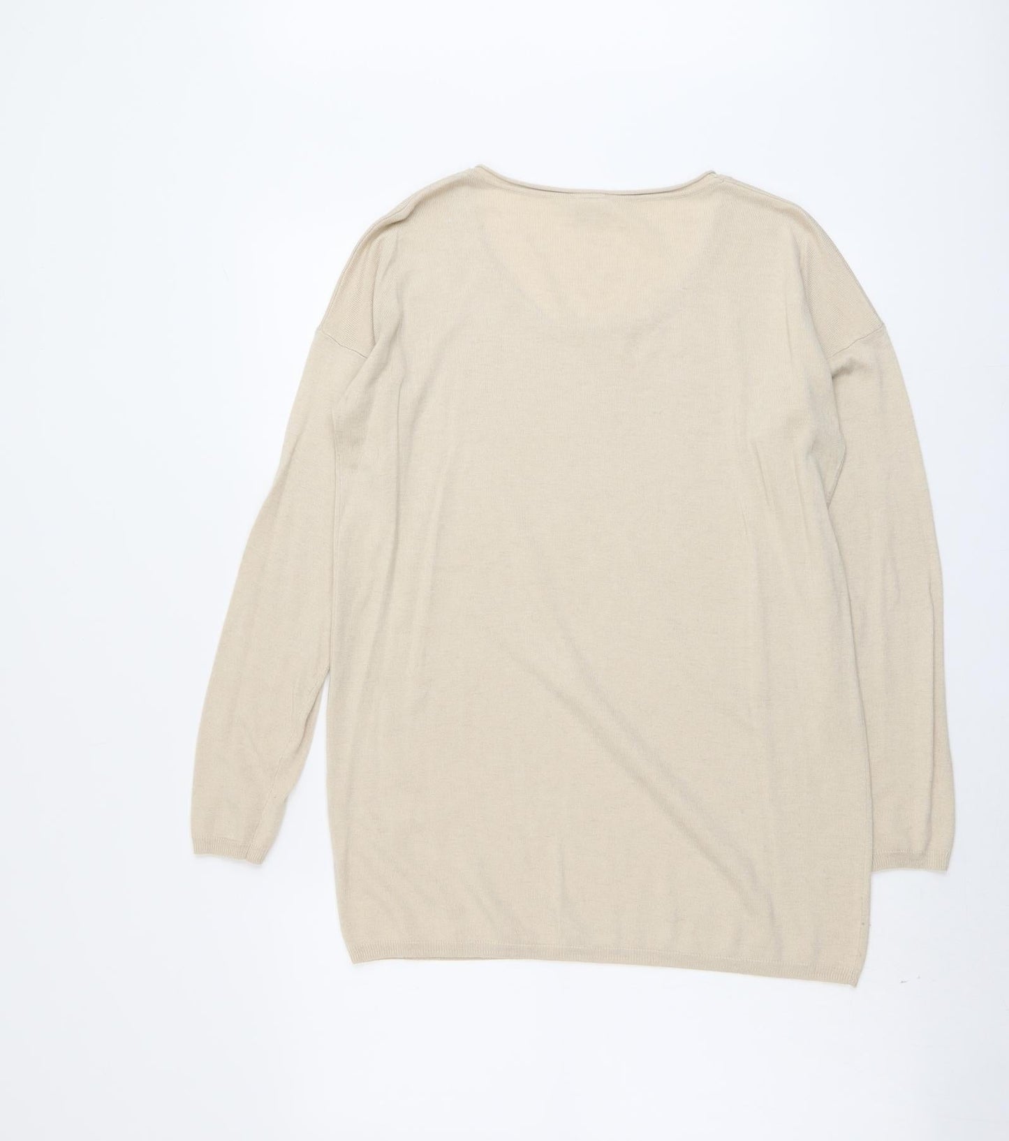 Esprit Womens Beige Round Neck Acrylic Pullover Jumper Size S