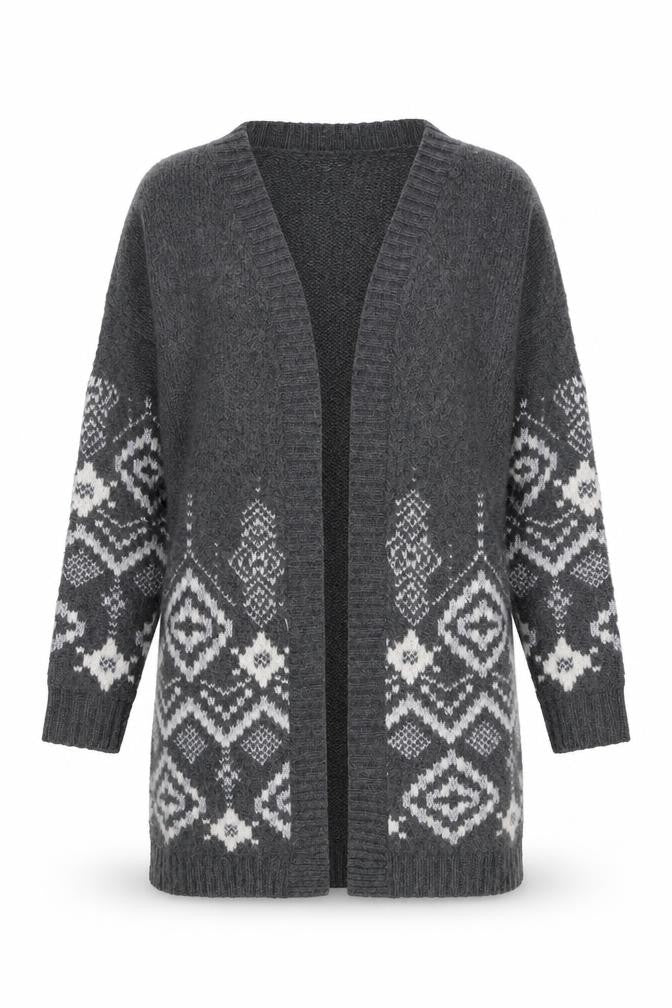 Marks & Spencer Womens Grey V-Neck Acrylic Cardigan Jumper Size 12