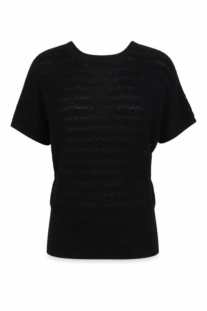 South Womens Black Round Neck Acrylic Pullover Jumper Size 14